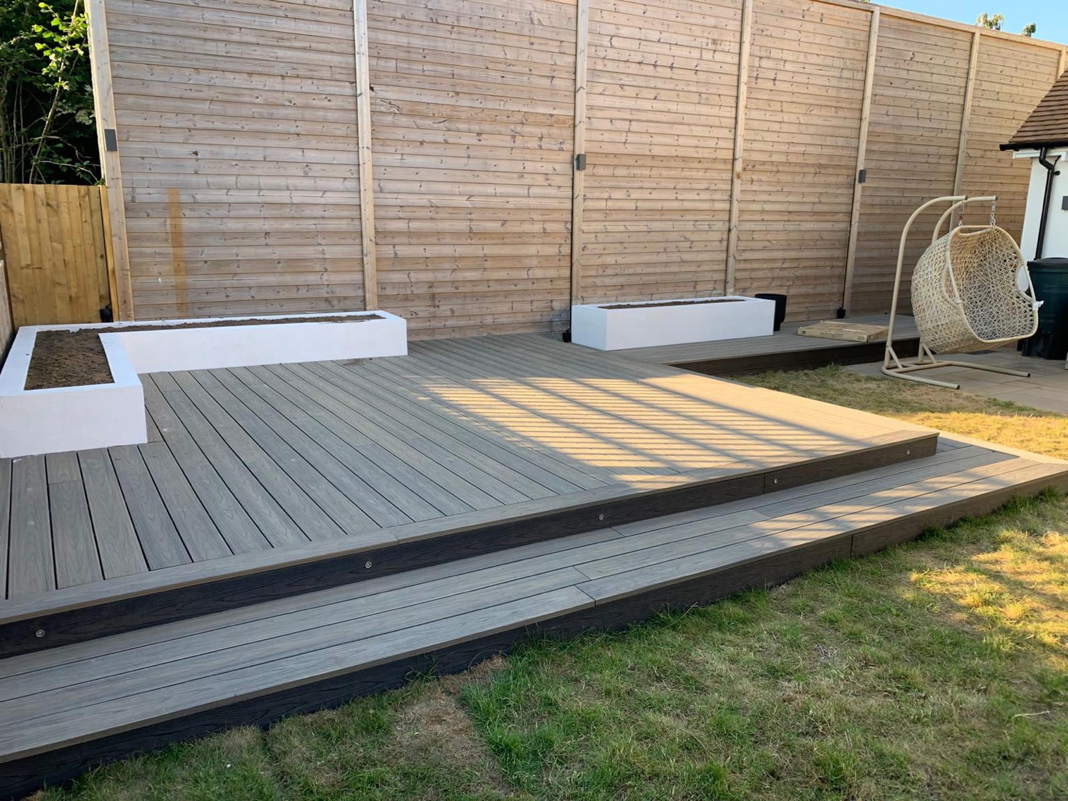 A two-tone composite deck in Challock